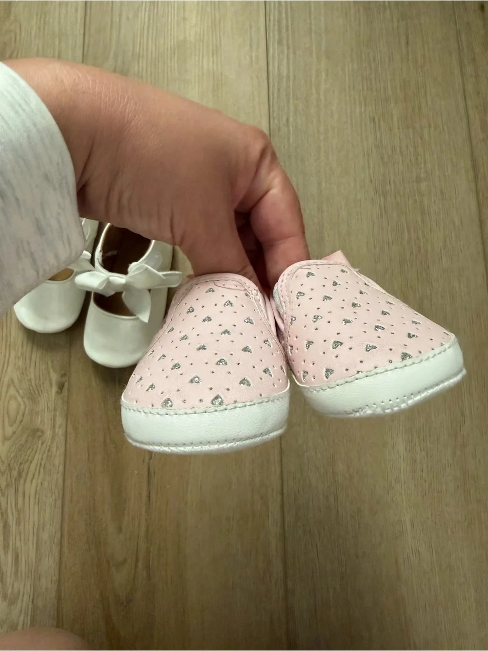 Kids Pink & White Ballet-Style Shoes with Bows